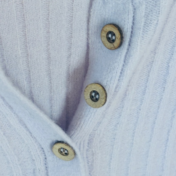 Free People Around The Clock Soft Lavender Pullover Cozy Henley Style SZ Medium - Picture 6 of 11